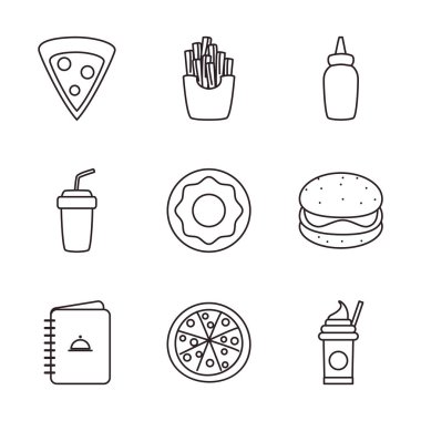 fast food tarzı simge vektör tasarımı