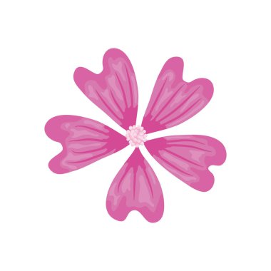 güzel pembe çiçek ikonu, ayrıntılı stil