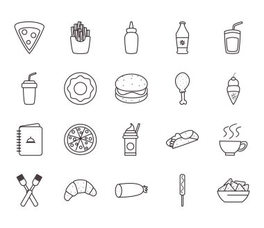 fast food tarzı simge vektör tasarımı