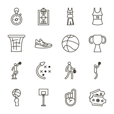 Basketbol çizgisi biçim vektör dizaynı