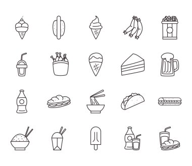 fast food tarzı simge vektör tasarımı