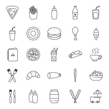 fast food tarzı simge vektör tasarımı