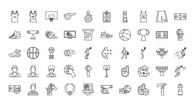 Basketbol çizgisi biçim vektör dizaynı