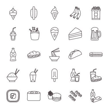 fast food tarzı simge vektör tasarımı