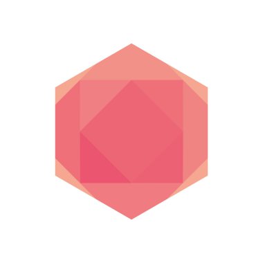 Geometrik altıgen küp şekil simgesi, düz biçim