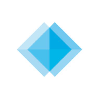 Geometrik eşkenar dörtgen şekil simgesi, düz biçim