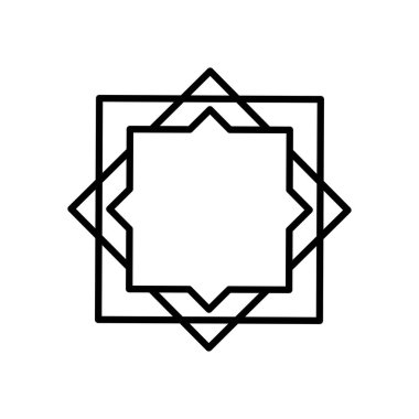 Geometrik kare ve eşkenar dörtgen şekil simgesi, satır biçimi