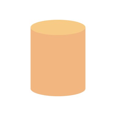 Geometrik silindir şekil simgesi, düz biçim