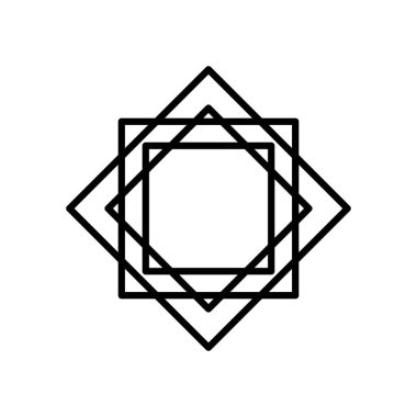 Geometrik eşkenar dörtgen ve kare şekil simgesi, satır biçimi