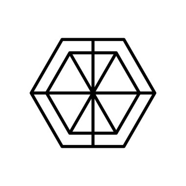 Geometrik altıgen şekil simgesi, satır biçimi