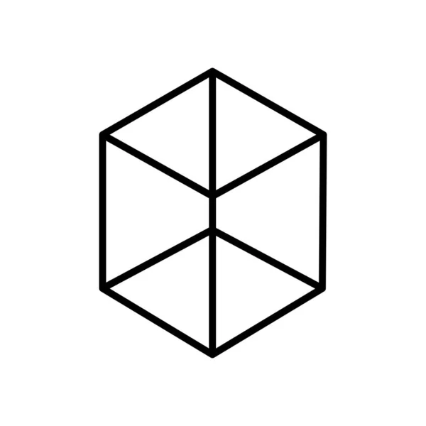 Ikona tvaru geometrické krychle, styl čáry — Stockový vektor