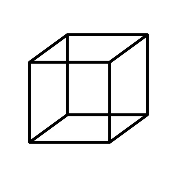 Icône géométrique en forme de cube, style ligne — Image vectorielle