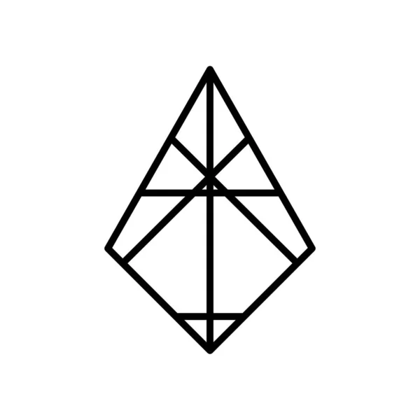 Geometrico Icona a forma di piramide esagonale, stile linea — Vettoriale Stock