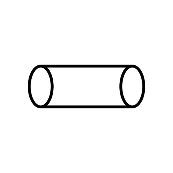 Icône de forme de cylindre horizontal géométrique, style ligne — Image vectorielle
