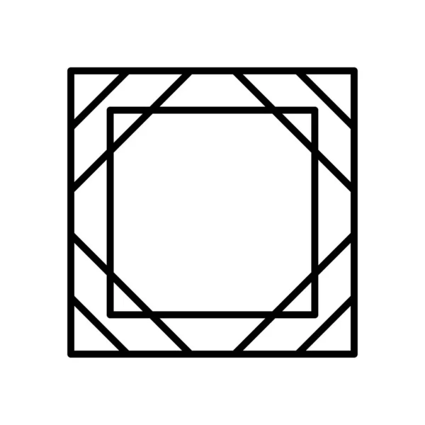 Geometrischer quadratischer Rahmen, Linienstil — Stockvektor