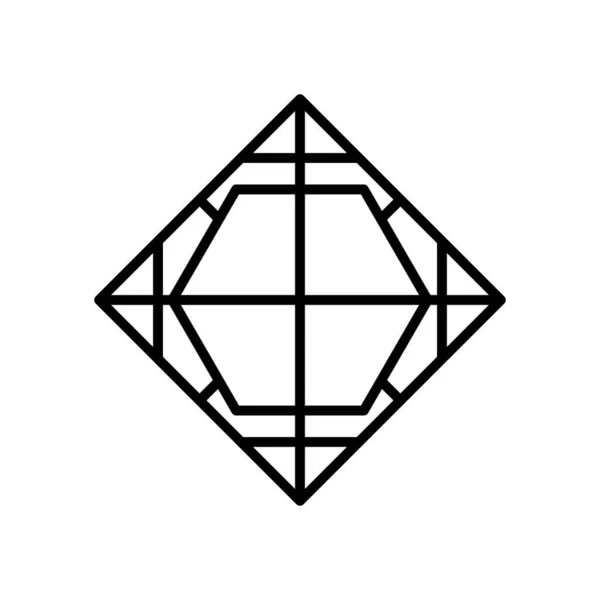 Rombo e icona di forma geometrica esagonale, stile linea — Vettoriale Stock