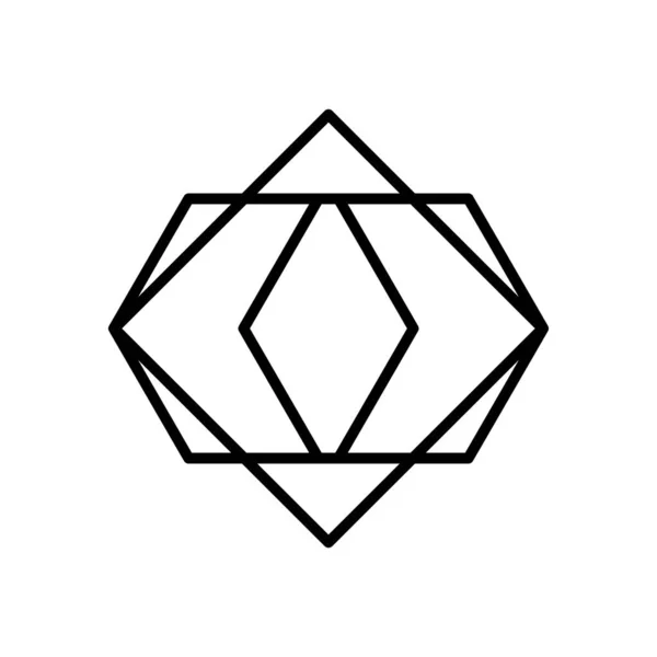 Icona geometrica a forma di rombo, stile linea — Vettoriale Stock
