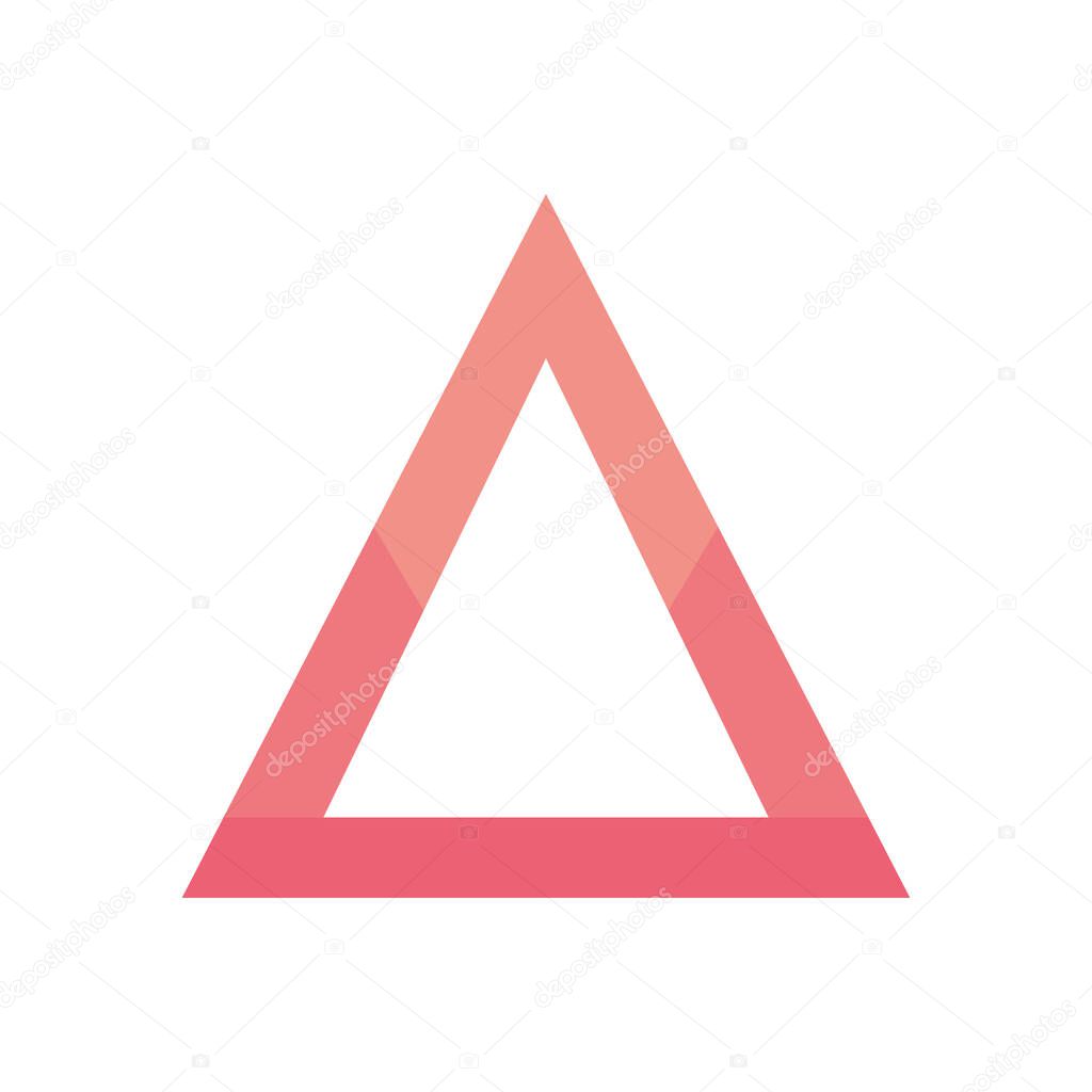 geometric triangular shape icon, flat style