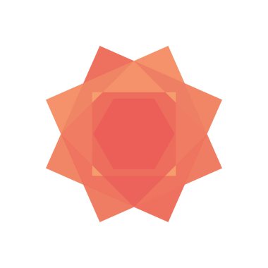 Geometrik kareler ve altıgen şekil simgesi, düz biçim