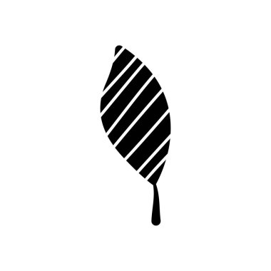 soyut yaprak konsepti, çizgili yaprak simgesi, siluet biçimi