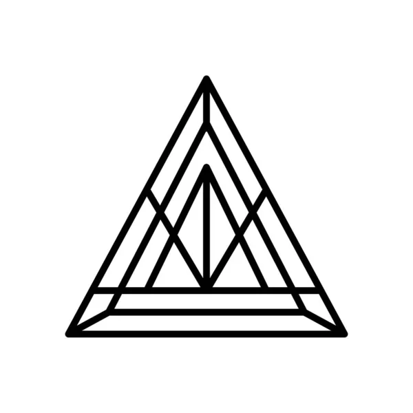 Icona di forma triangolare geometrica, stile linea — Vettoriale Stock