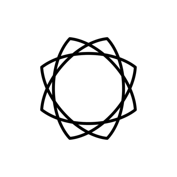 Ícone forma de flor geométrica, estilo de linha — Vetor de Stock