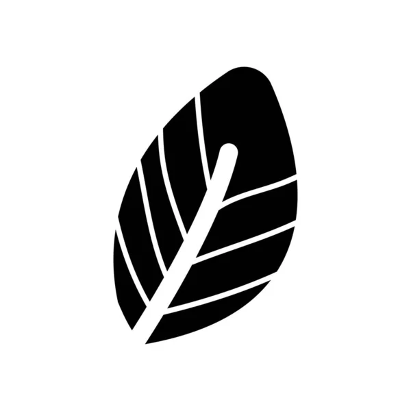Konzept der abstrakten Blätter, Kirschblatt mit gestreiftem Design, Silhouettenstil — Stockvektor
