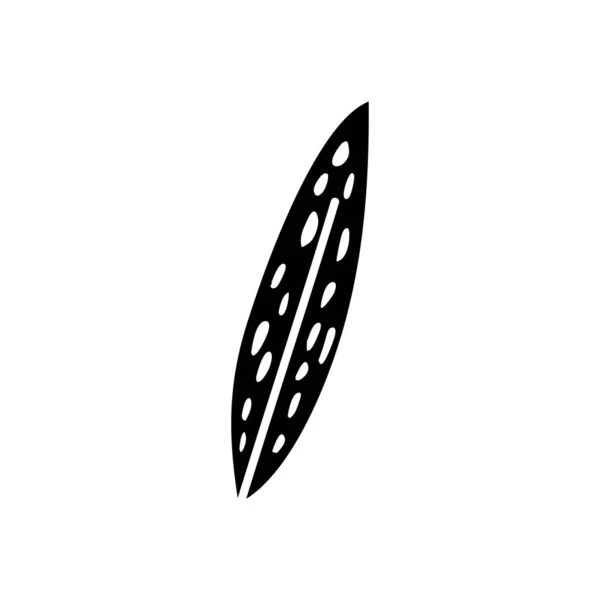 Icono de la hoja de aspidistra, estilo silueta — Vector de stock