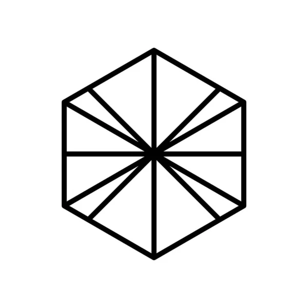 Geométrico heaxagon forma pirámide icono, estilo de línea — Archivo Imágenes Vectoriales
