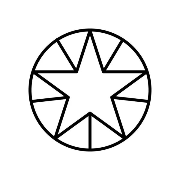 Geometrik yıldız ve çember şekil simgesi, çizgi biçimi — Stok Vektör