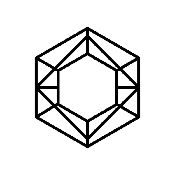 Rombo geométrico y hexágonos icono de la forma, estilo de línea — Vector de stock