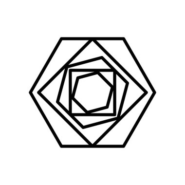 Geometrik altıgen şekil simgesi, satır biçimi