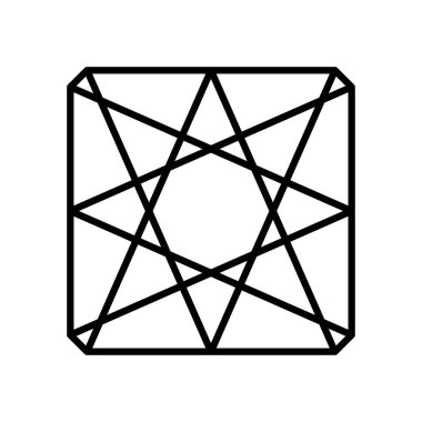 Üçgen şekilli geometrik kare simge, çizgi biçimi