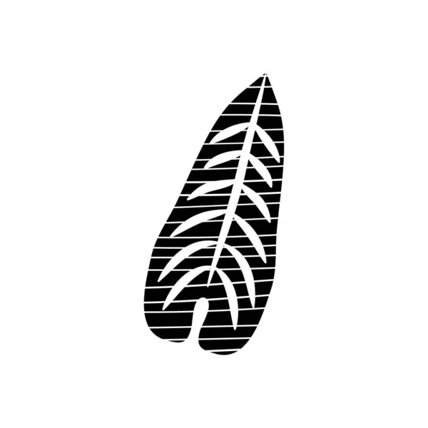 Концепція абстрактного листя, значок листя алокасії, стиль силуету — стоковий вектор