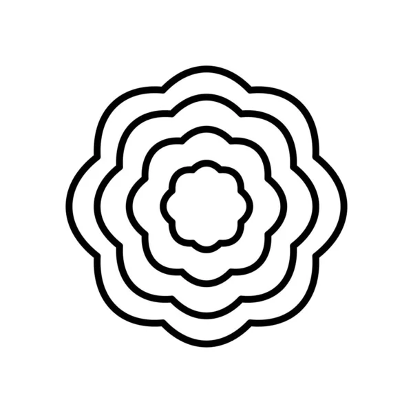 Blume mit geometrischer Form, Linienstil — Stockvektor