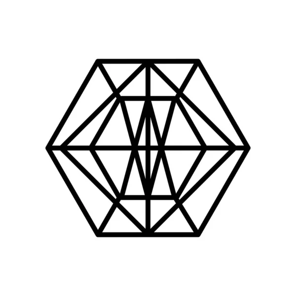 Ícone de forma geométrica, estilo de linha — Vetor de Stock