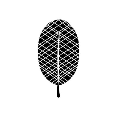 soyut yapraklar kavramı, yuvarlak yaprak simgesi, siluet tarzı