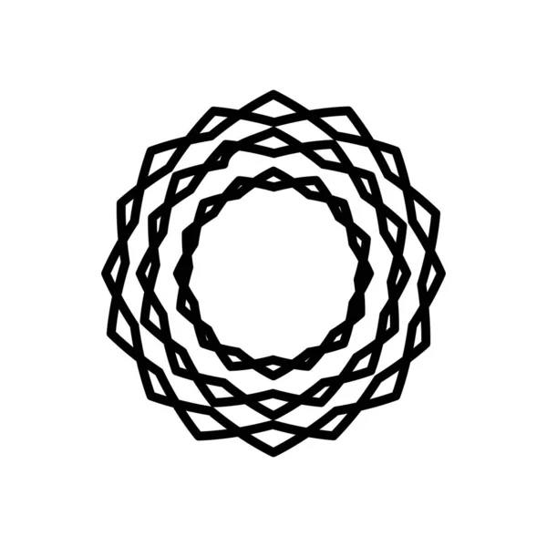 Icono de marco circular geométrico, estilo de línea — Archivo Imágenes Vectoriales