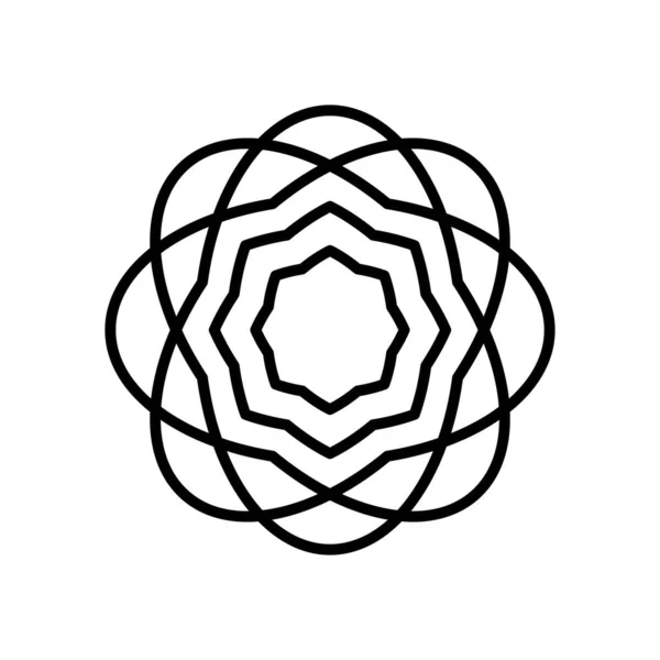 Ícone de flor geométrica, estilo de linha — Vetor de Stock
