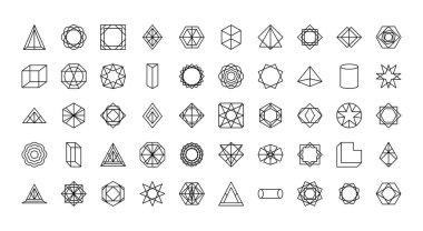 Geometrik şekillerin simge kümesi, satır biçimi