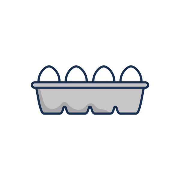 Pudełko z ikoną jaj, linia w stylu wypełnienia — Wektor stockowy