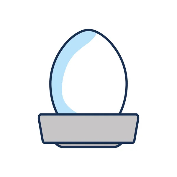Huevo en el icono del stand, estilo de relleno de línea — Vector de stock