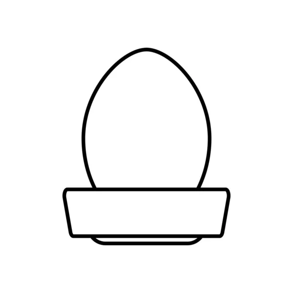 Huevo en el icono del stand, estilo de línea — Vector de stock