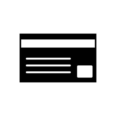 Kredi kartı simgesi, siluet biçimi