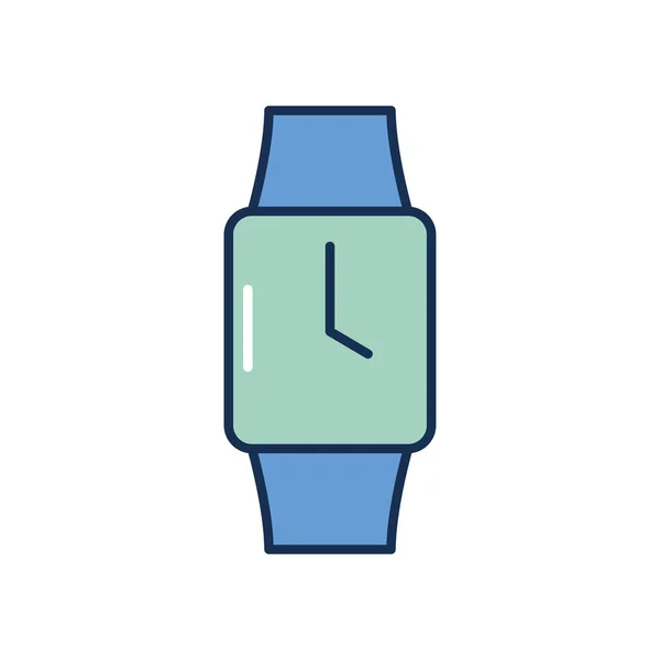 Ikona zegarka naręcznego, linia wypełnić styl — Wektor stockowy