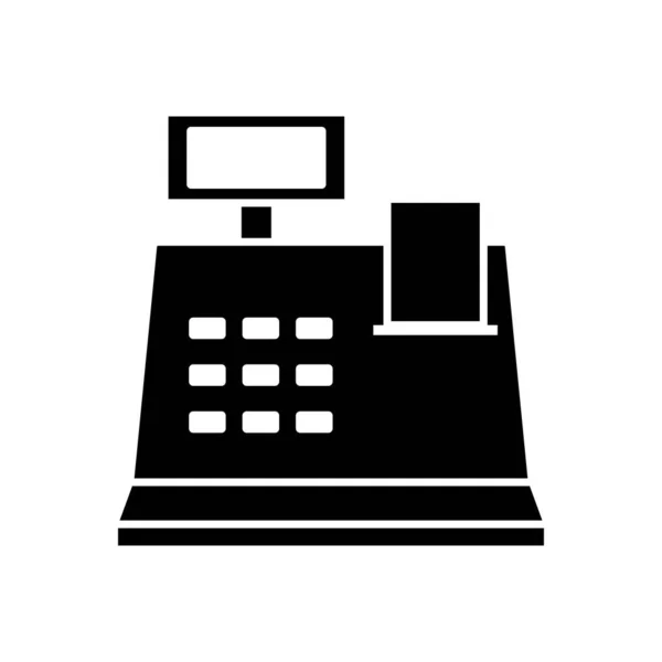 Cash register icon, silhouette style — Stock Vector