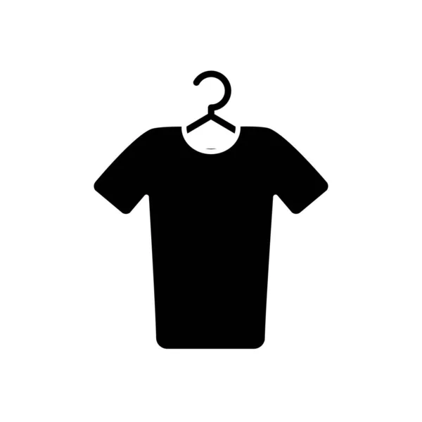 Kleiderbügel mit T-Shirt-Ikone, Silhouette-Stil — Stockvektor