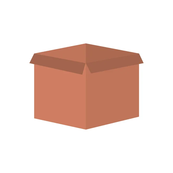 Icono de caja de cartón, estilo plano — Vector de stock