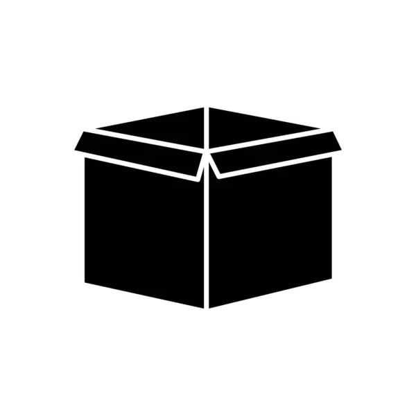 Icône de boîte en carton, style silhouette — Image vectorielle