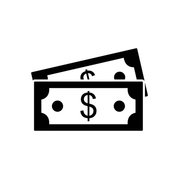 Icône billets d'argent, style silhouette — Image vectorielle